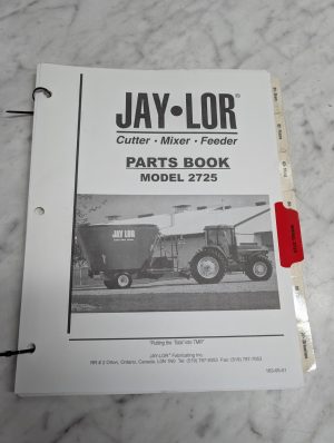 Jay Lor Model 2725 Cutter Mixer Feeder Parts Book Manual List Catalog