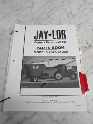 Jay Lor 2875 21000 Cutter Mixer Feeder 163 05 01 Parts Book Manual List Catalog