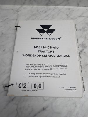 Massey Ferguson Mf 1433 1440 Hydro Tractors Workshop Service Manual 1449598M1