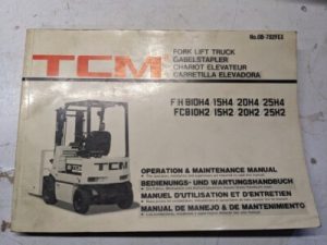 Tcm Fork Lift Parts List Book Manual Catalog F(H)B Fcb 10 15 20 25 H2 H4 1989