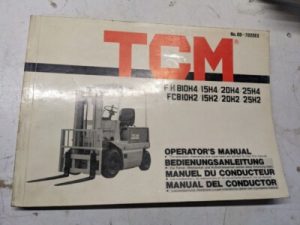 Tcm Fork Lift Parts List Book Manual Catalog F(H)B Fcb 10 15 20 25 H2 H4 1987