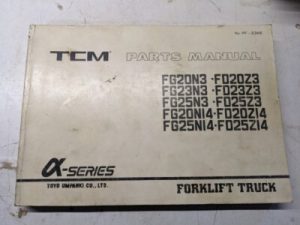 Tcm Fork Lift Parts List Book Manual Catalog Fg Fd 20 23 25 N3 Z3 Ni4 Zi4 1992
