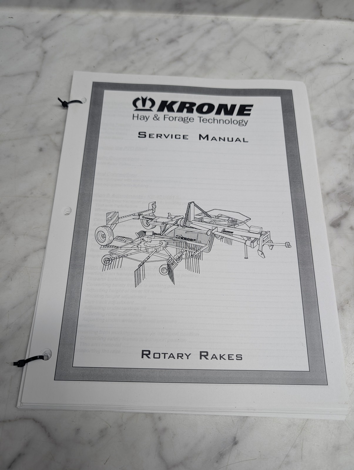 Krone Rotary Rakes Service Manual Repair Maintenance Shop