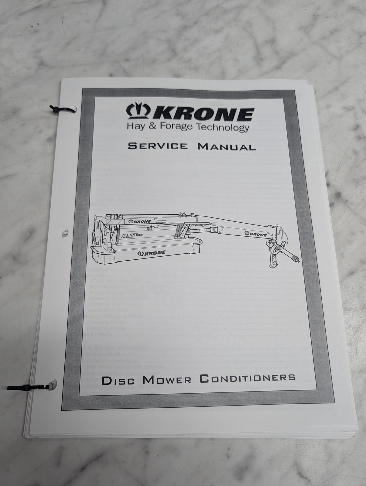 Krone Amt Disc Mower Conditioners Service Manual Repair Maintenance Shop