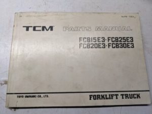 Tcm Fork Lift Truck Parts List Book Manual Catalog Fcb 15 25 20 30 E3 Pb-72Ea