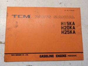 Tcm Fork Lift Parts List Book Manual Catalog H 15 20 25 Ka Pe-H15Kab 1995