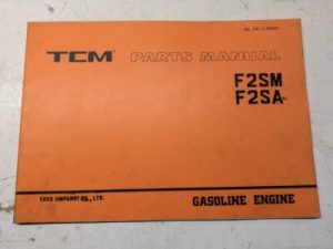 Tcm Fork Lift Parts List Book Manual Catalog F2Sm F2Sa Pe-F2Smd 1995