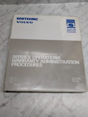 Whitegmc Volvo Gm Heavy Truck V771-001 Service Operations Warranty