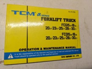 Tcm Fork Lift Operation Maintenance Manual Fcg 15 18 20 23 25 28 30 T 7 8 Z Fcd