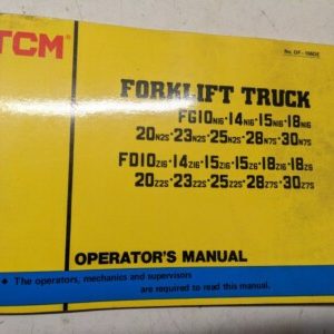 Tcm Operation Maintenance Manual Fg Fd 10 14 15 18 20 23 25 28 30 N 16S 2S Z 7S
