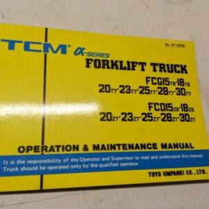 Tcm Operation Maintenance Manual Fcg Fcd 15 18 20 23 25 28 30 T 7 8 Z Of-15Tde