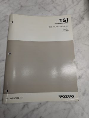 Volvo Tsi Specifications D7C 250 275 300 Number 200-860 Manual Reference