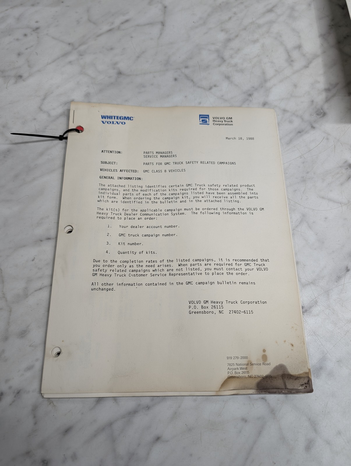 Whitegmc Volvo Gmc Service Recall Bulletins Lot Updates Dealership Literature