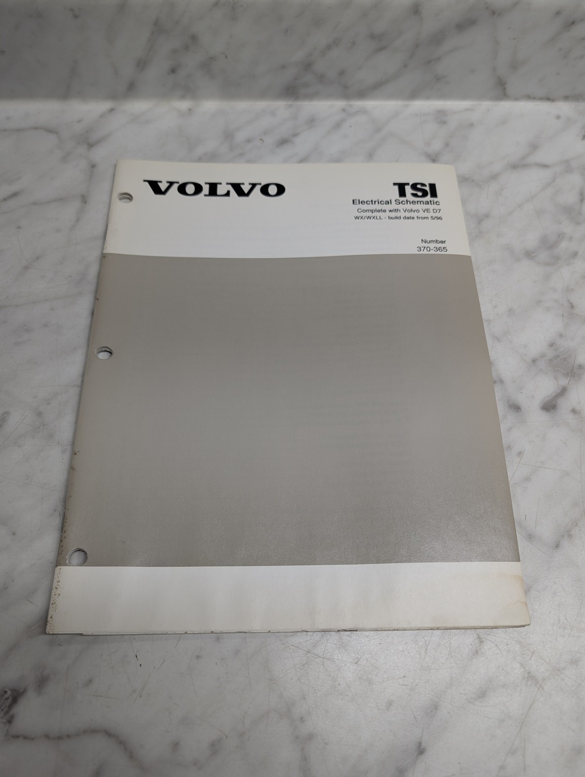 Volvo Tsi Electrical Schematic Ve D7 Wx 370-365 Build Date 1996 Diagram