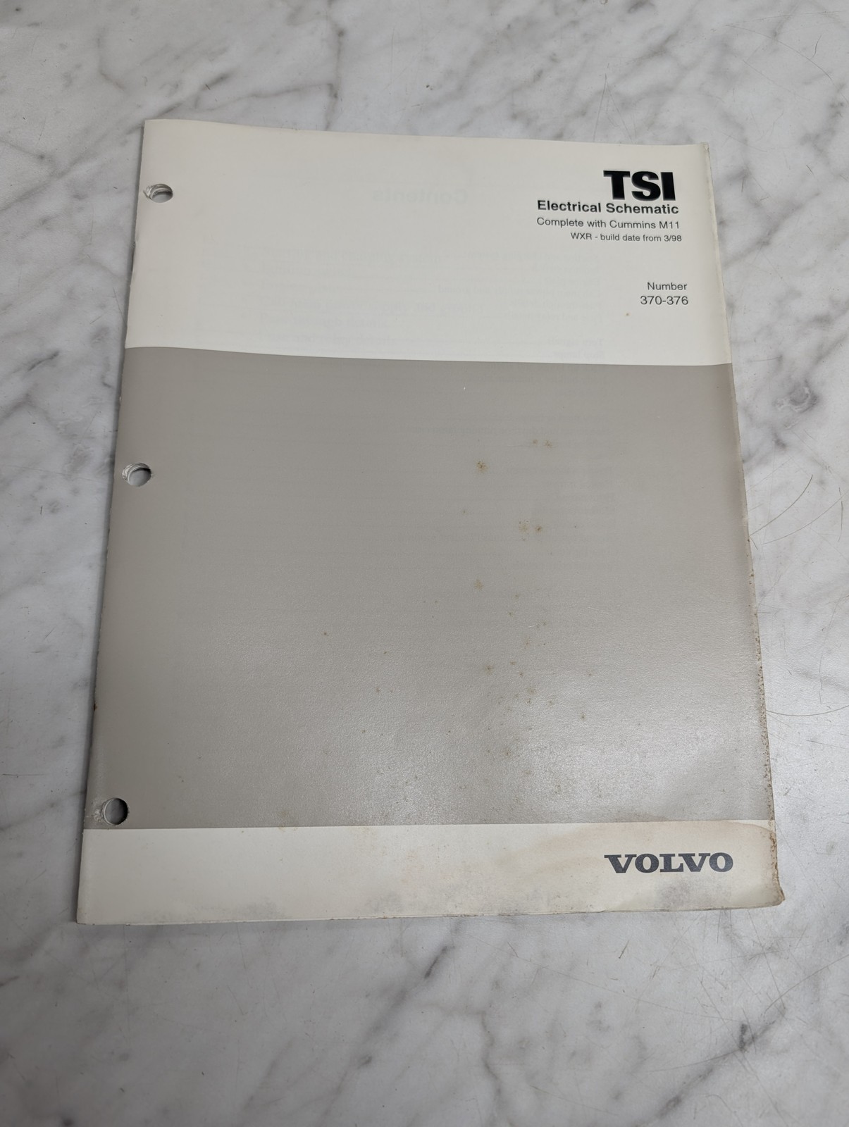 Volvo Tsi Electrical Schematic Complete Cummins M11 Wxr 370-376 1998 Diagram