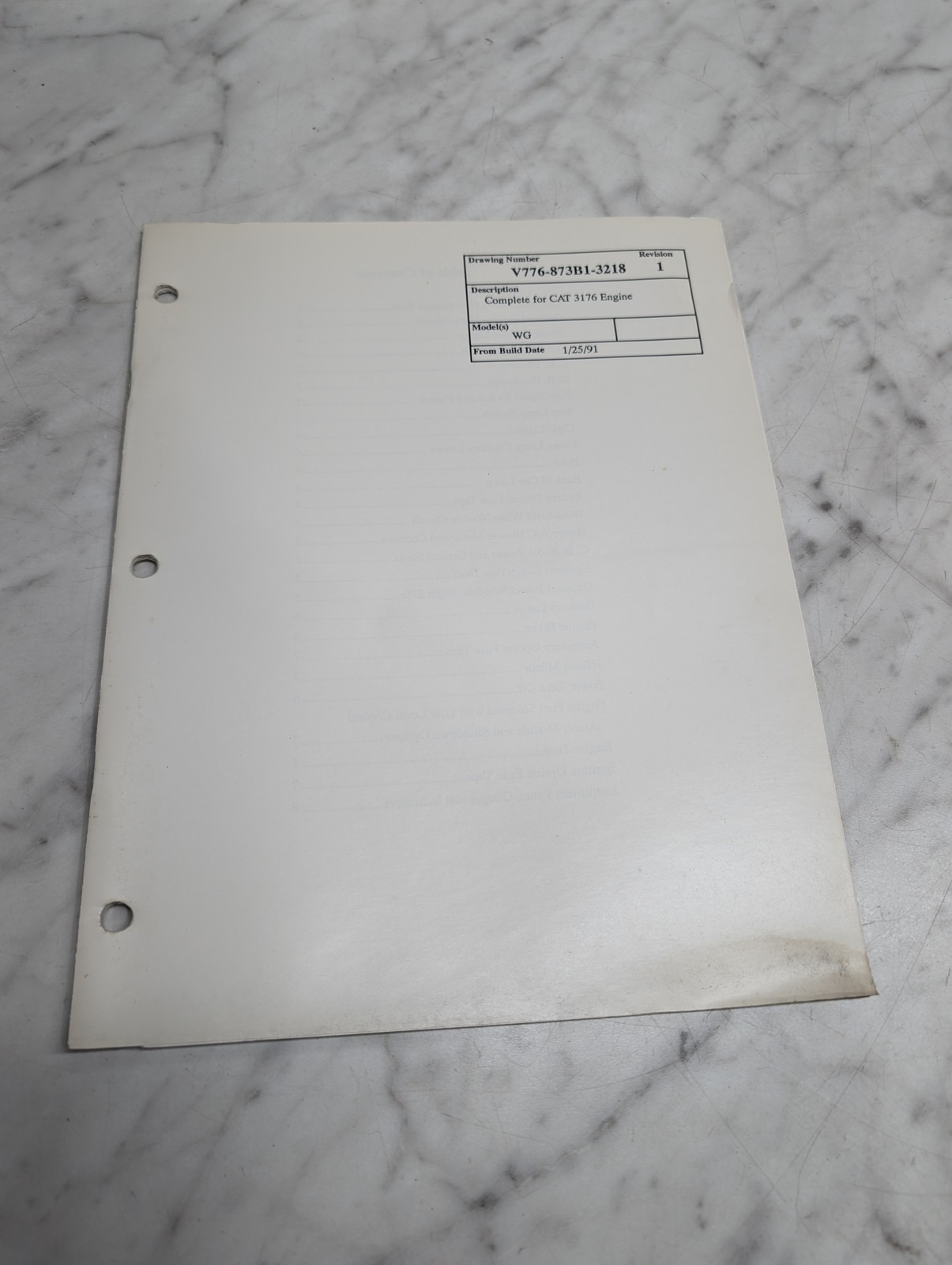 Volvo V776 873B1 3218 Complete Caterpillar 3176 Engine Wg Drawing Diagrams