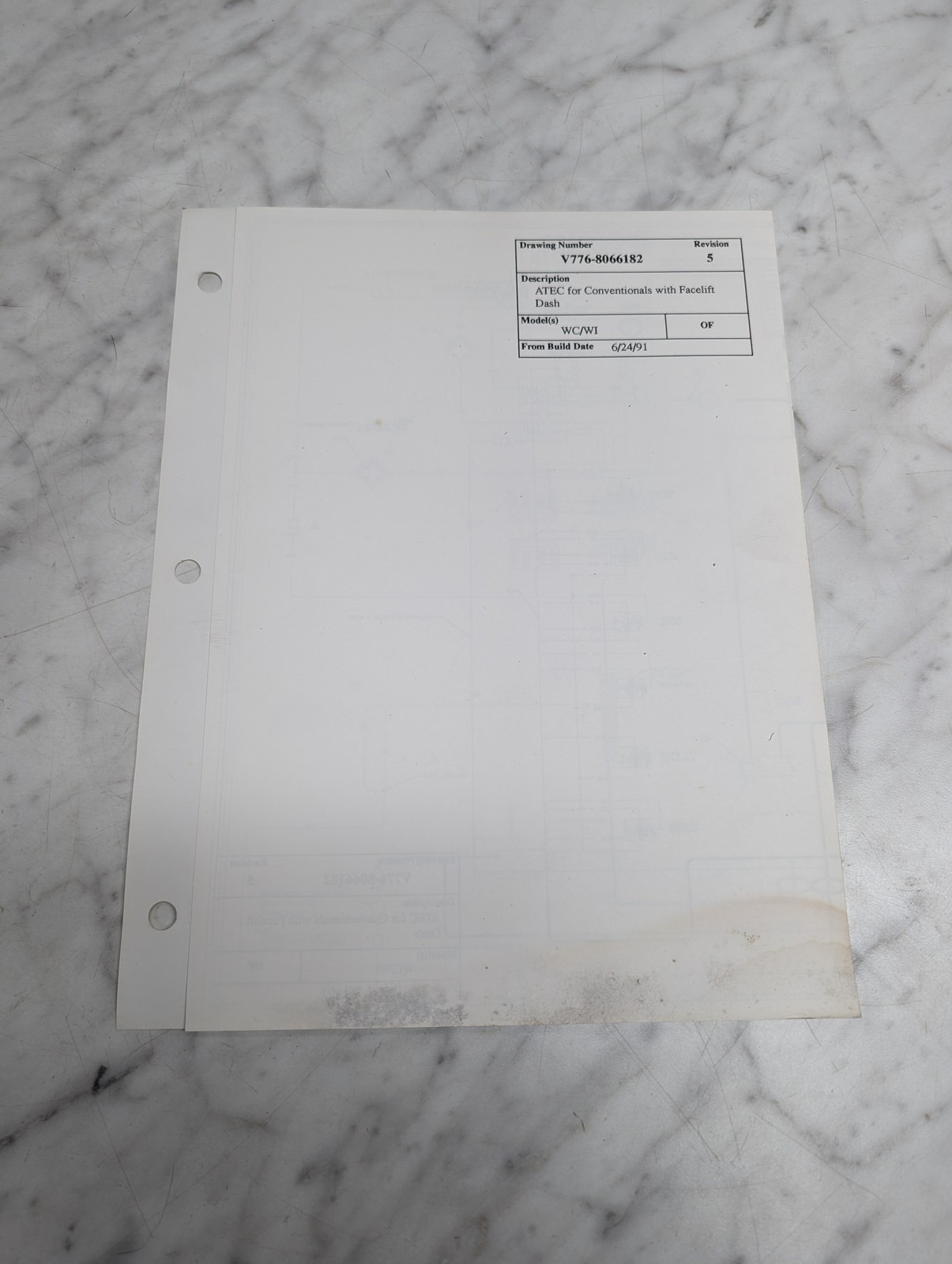 Volvo V776 8066182 Atec Conventionals Facelift Dash Wc Wi Rev 5 Diagram 1991