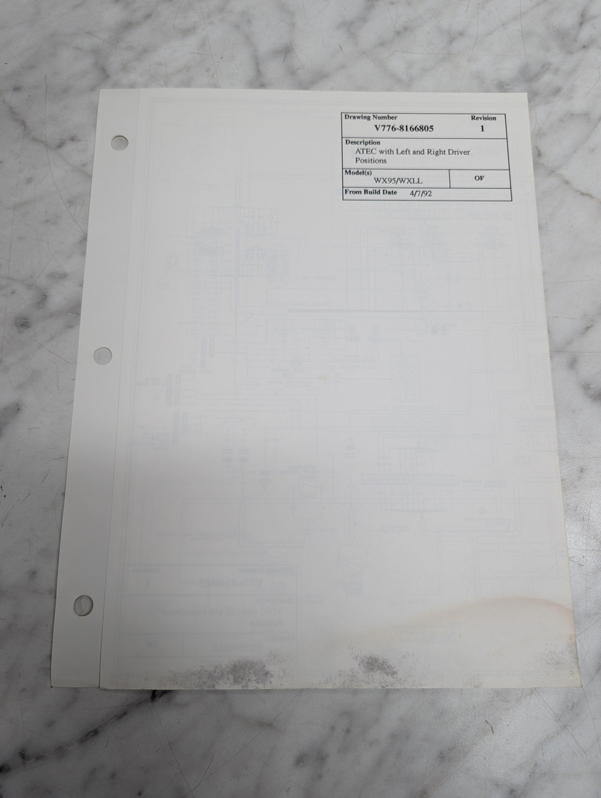 Volvo V776 8166805 Wx95 Wxll Atec Description Drawing Rev 1 1992 Diagram