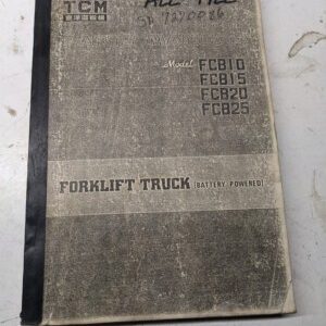 Tcm Fork Lift Service Parts List Book Manual Fcb 10 15 20 25 Pb-701A 1978