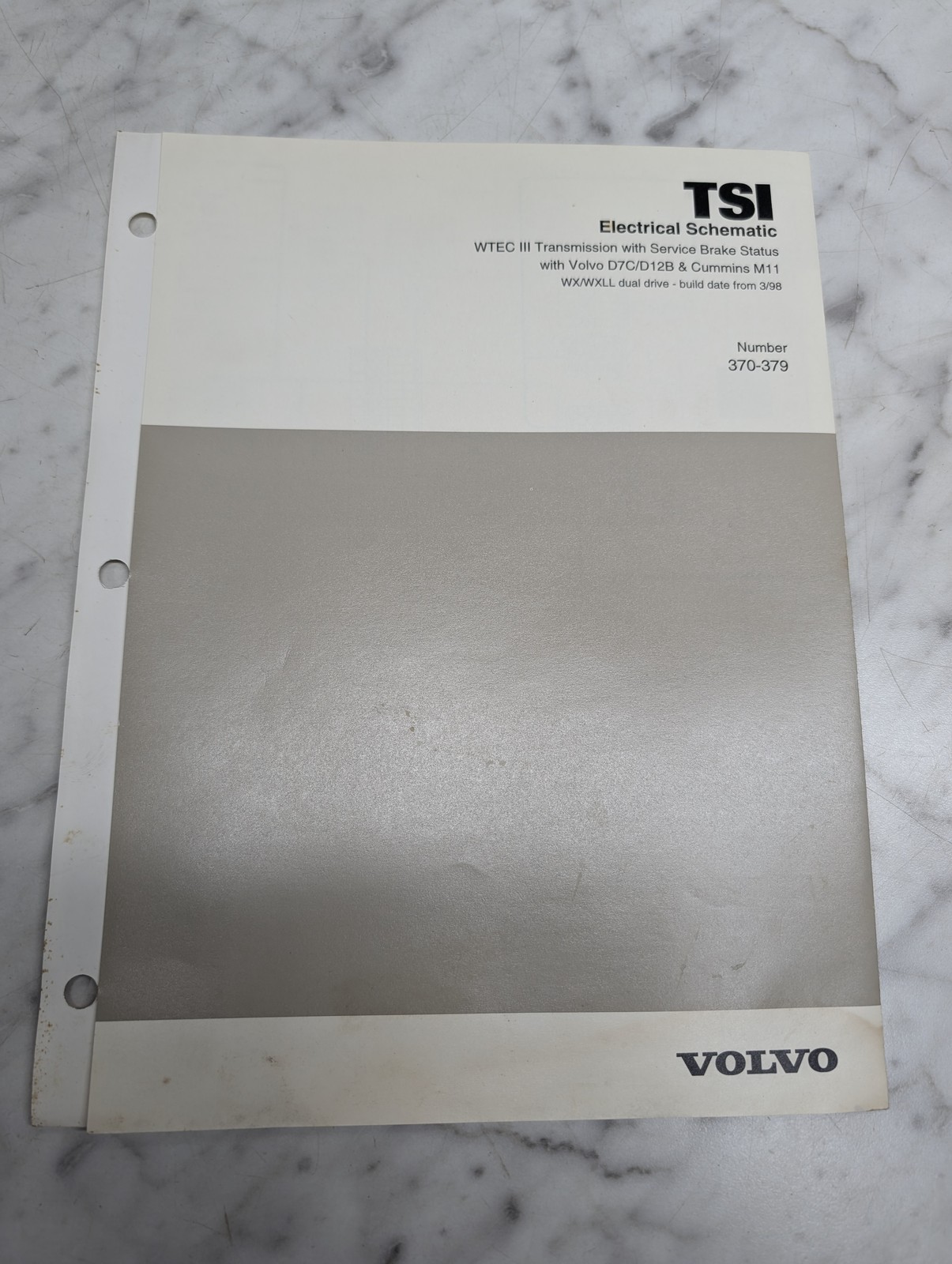 Volvo Tsi Electrical Schematic Wtec Iii Transmission Brake Status 370-379 1998