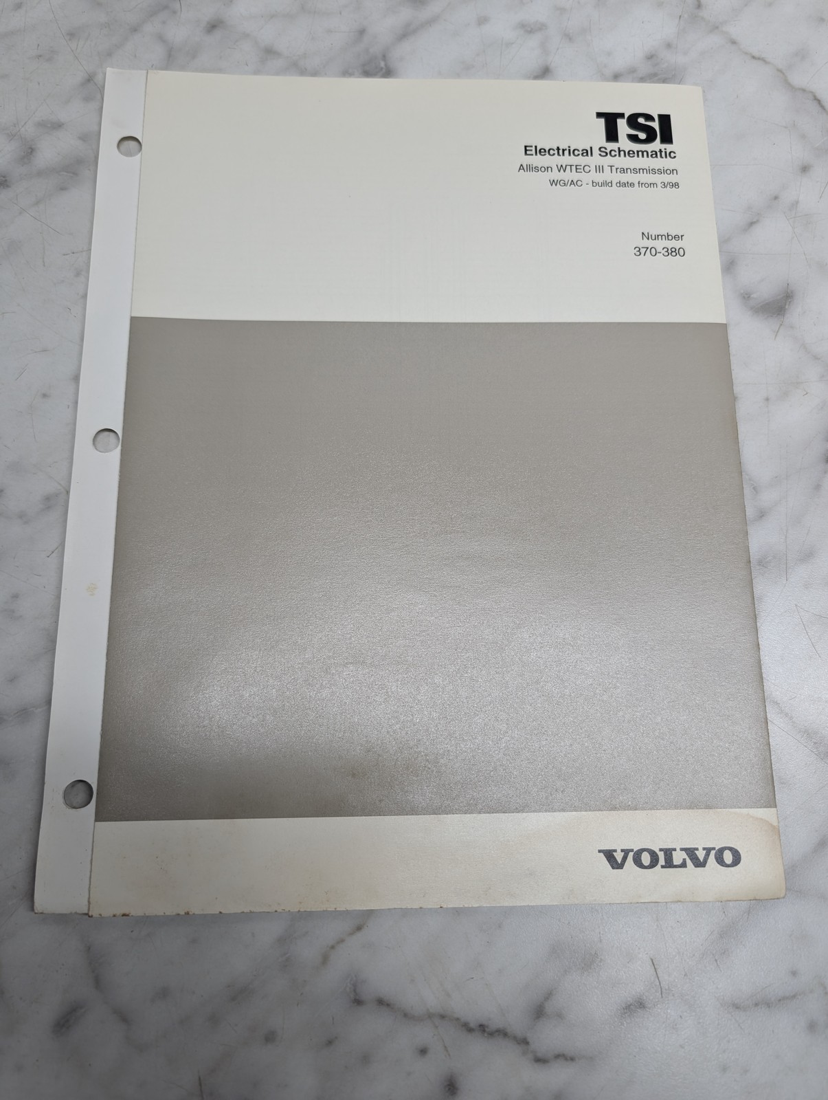 Volvo Tsi Allison Wtec Iii Transmission Electrical Schematic 370-380 Wg 1998