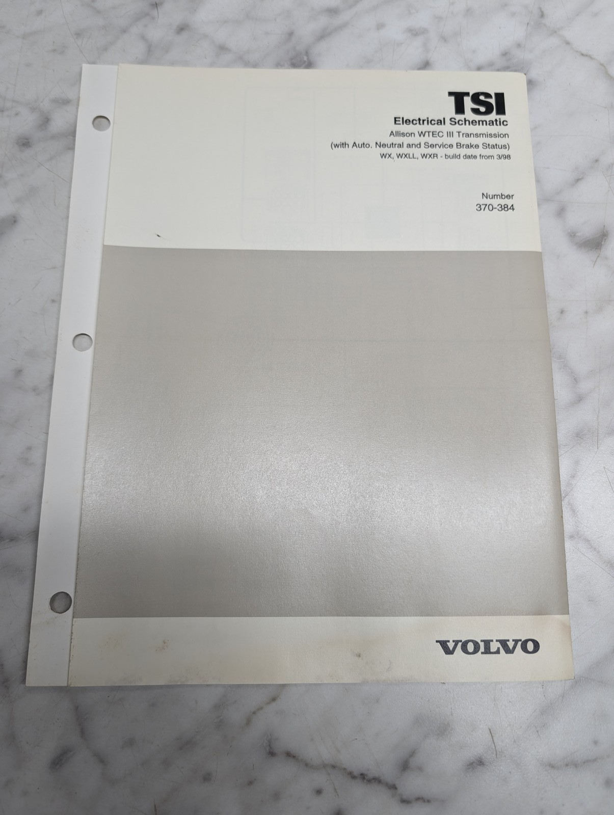 Volvo Tsi Wx Wxll Electrical Schematic Allison Wtec Iii Transmission 370-384