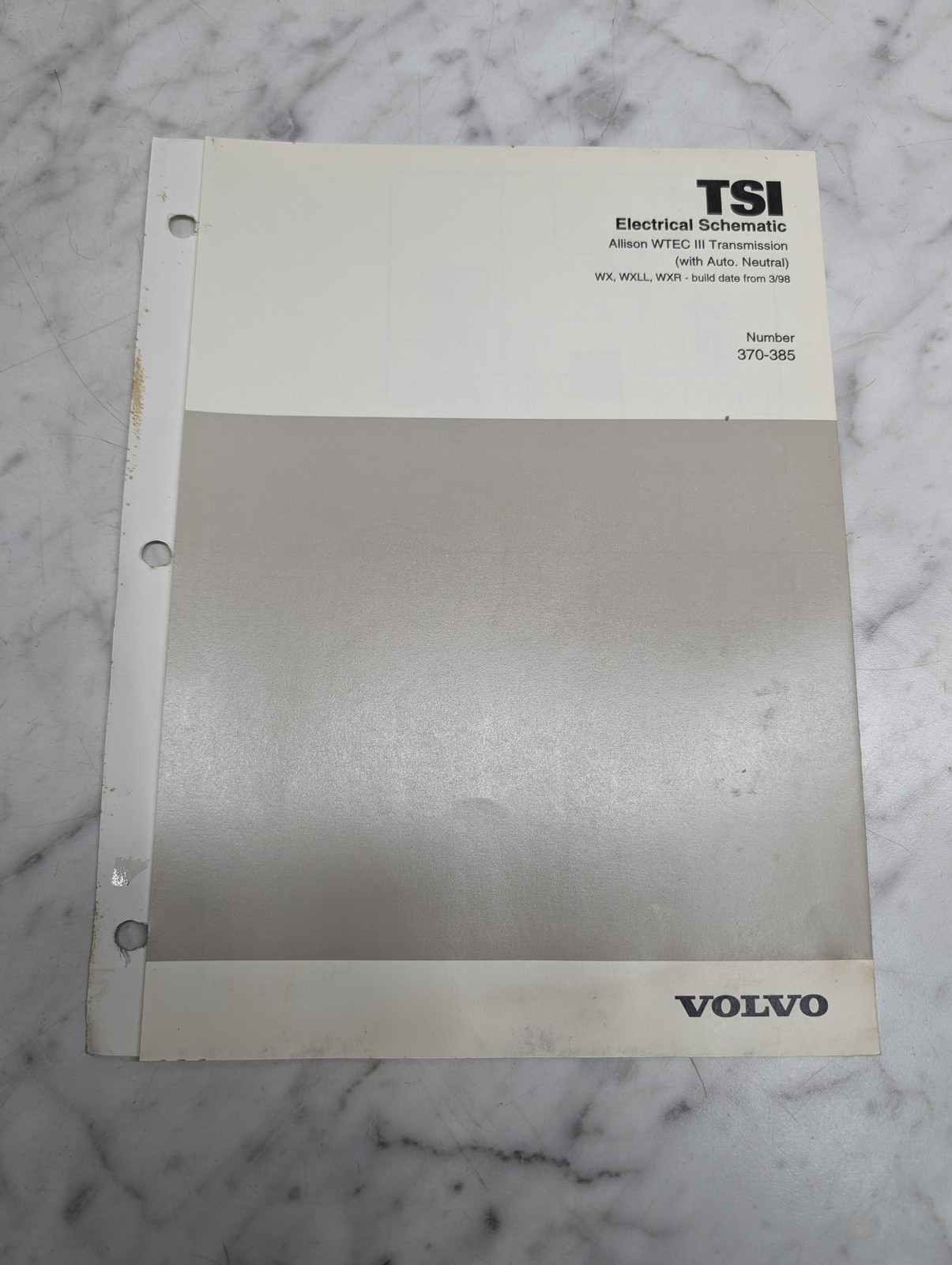 Volvo Tsi Wx Wxll Allison Wtec Iii Transmission Electrical Schematic 370-385