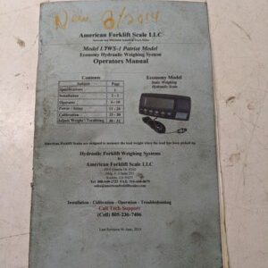 American Forklift Scale Llc Ltws-1 Patriot Model Operators Manual Economy
