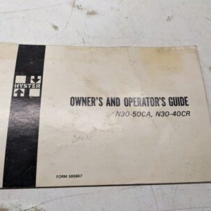 Hyster Owners Operators Guide Manual N 30 40 50 Ca Cr 1980 Fork Lift Truck