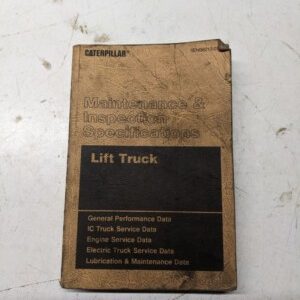 Caterpillar Cat Maintenance Inspection Specifications Lift Truck 1989 Handbook