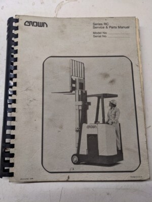 Crown Fork Lift Truck Service Repair Parts List Pf-2144 Manual Rc Series 1986