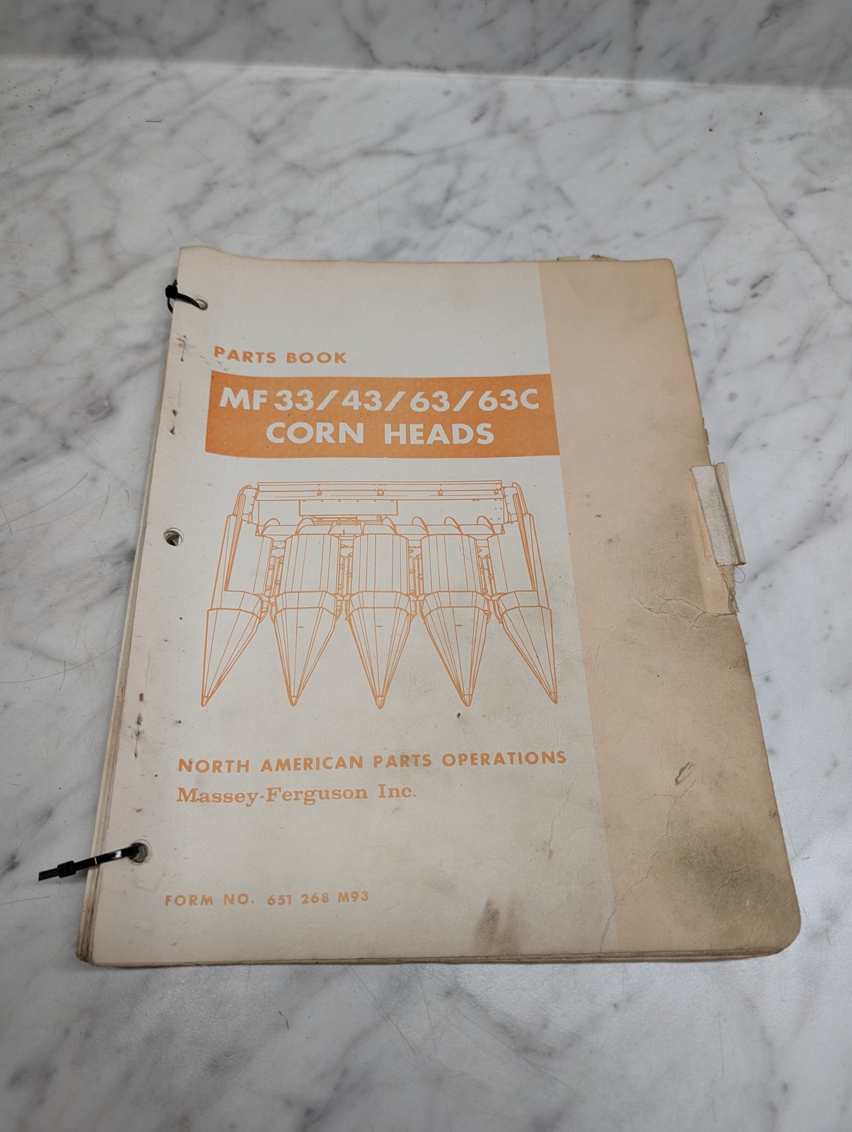 Massey Ferguson Mf 33 43 63 Corn Heads Form No 651 268 M93 Parts Book