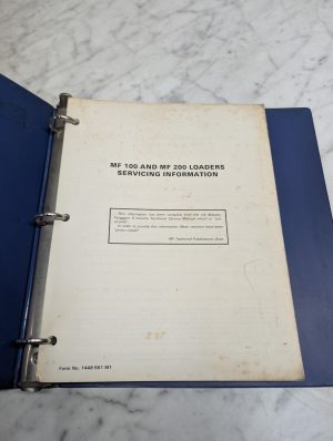 Massey Ferguson Mf 100 And 200 Loaders Servicing Information Form No 1448 551 M1