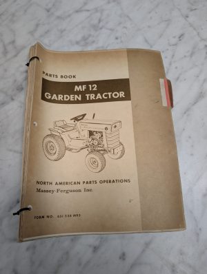 Massey Ferguson Mf 12 Garden Tractor 651 238 M93 Parts Book Manual List Catalog