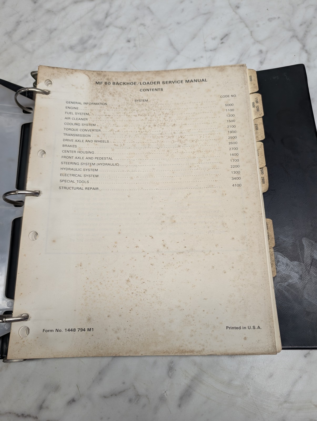 Massey Ferguson Mf 60 Backhoe Loader Service Manual Form 1448 794 M1 Repair Shop