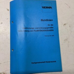 Vdma Richtlinien 1988 Manual German Flurforderzeugen Bestimmungs