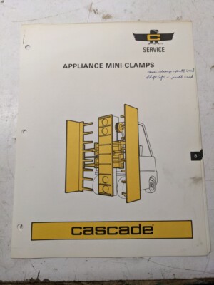 Cascade Fork Lift Attachment Service Repair Manual Appliance Mini Clamps 1973
