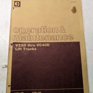 Caterpillar Cat Operation Maintenance Manual V25D Thru Vc40D Lift Trucks 1983