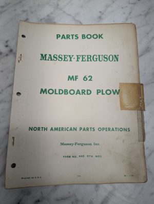 Massey Ferguson Mf 62 Moldboard Plow Form No 650 976 M93 Parts Book List