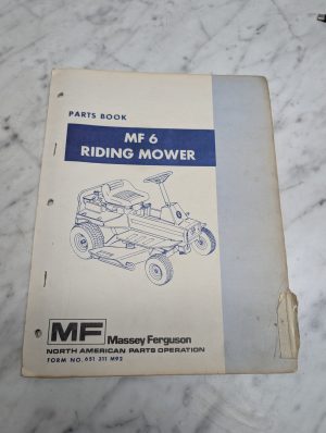 Massey Ferguson Mf 6 Riding Mower Form No. 651 311 M92 Parts Book Manual