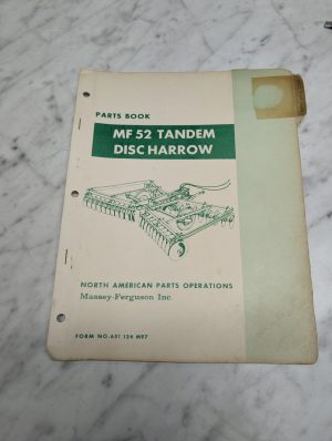 Massey Ferguson Mf 52 Tandem Disc Harrow Form No 651 126 M97 Parts Book Manual