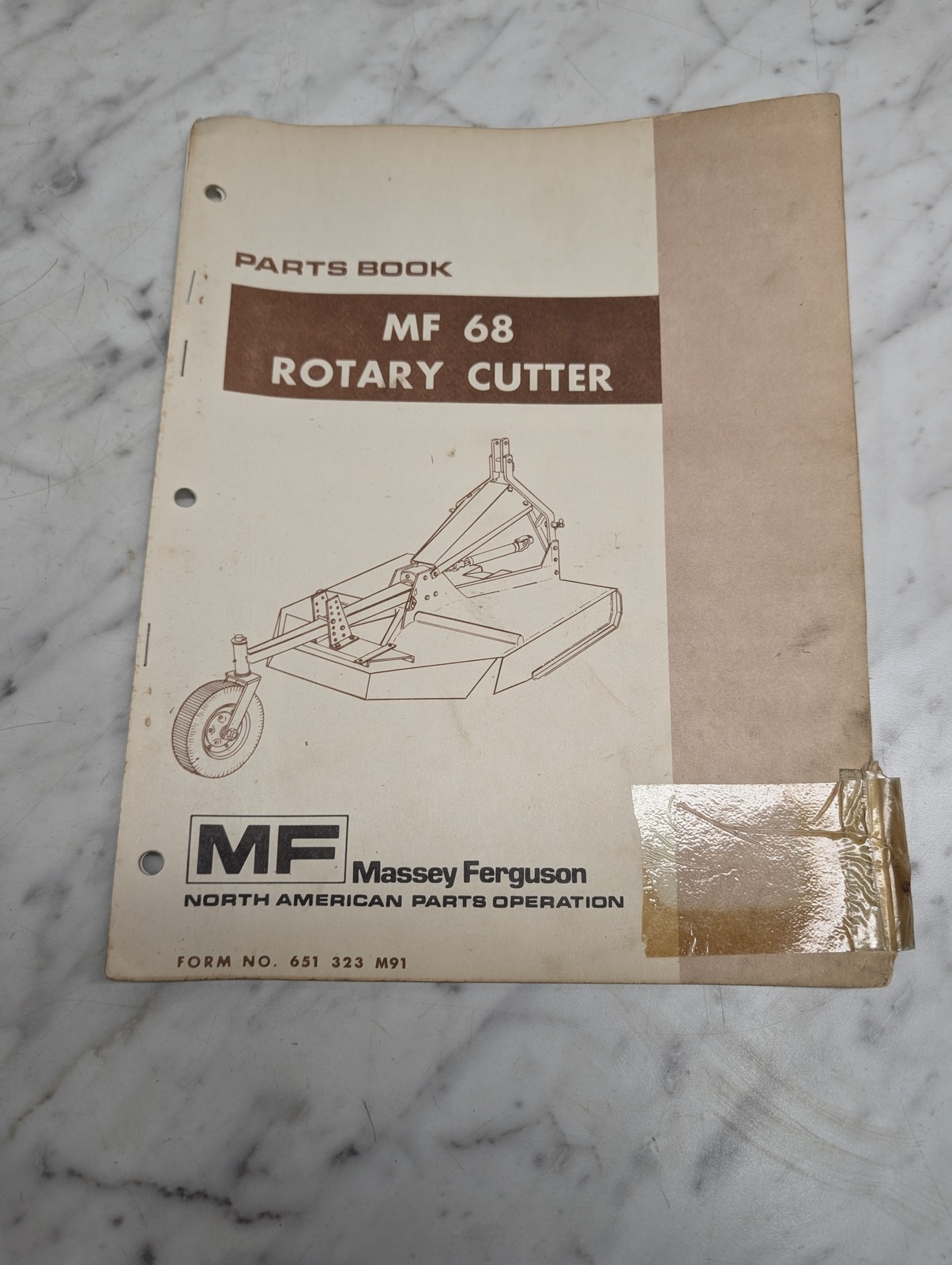 Massey Ferguson Mf 68 Rotary Cutter Form No 651 323 M91 Parts Book Manual List