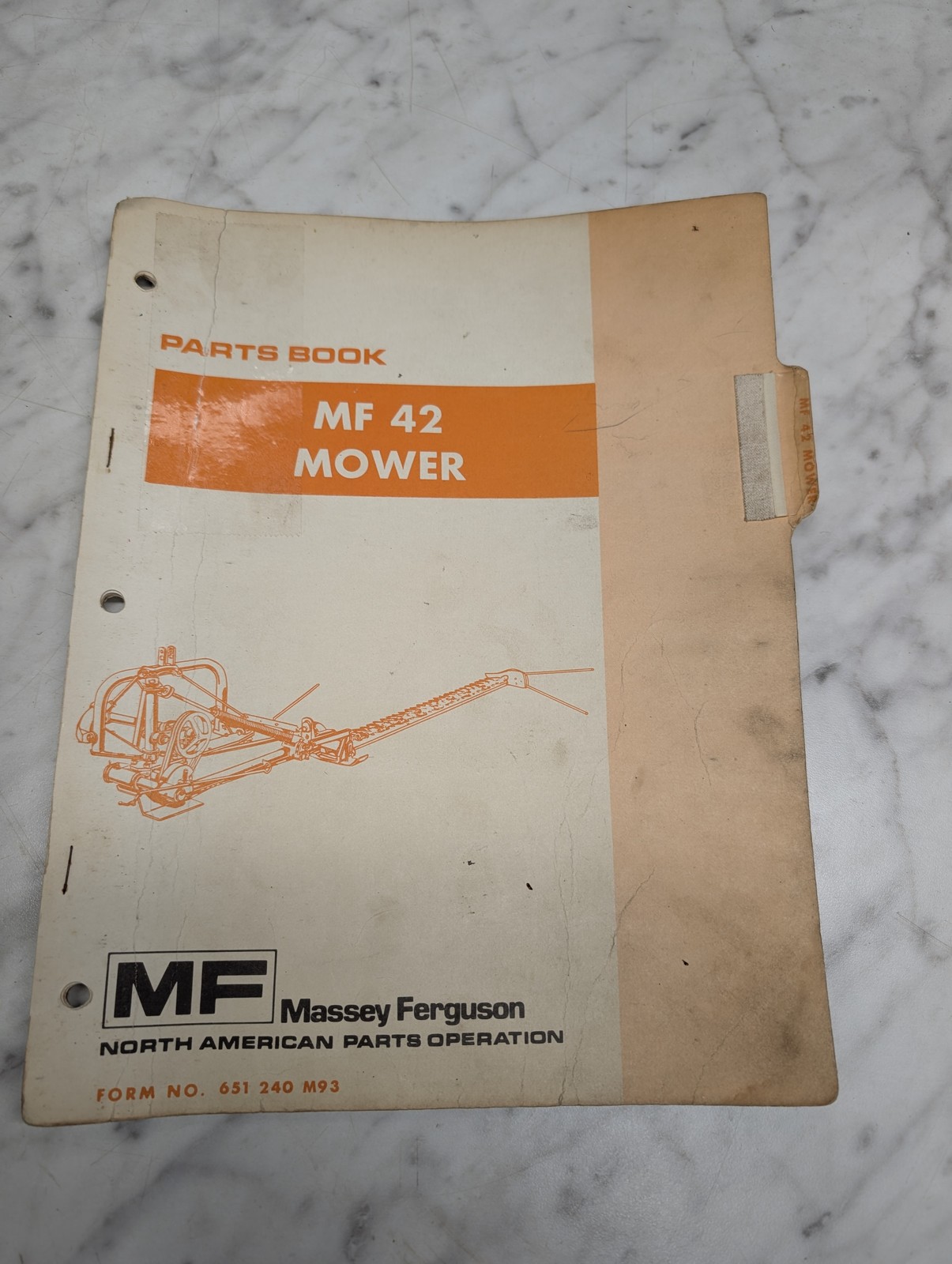 Massey Ferguson Mf 42 Mower Form No 651 240 M93 Parts Book Manual List Catalog