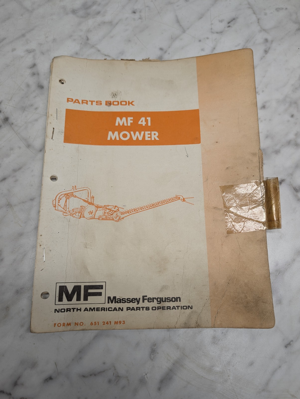 Massey Ferguson Mf 41 Mower Form No 651 241 M93 Parts Book Manual List Catalog