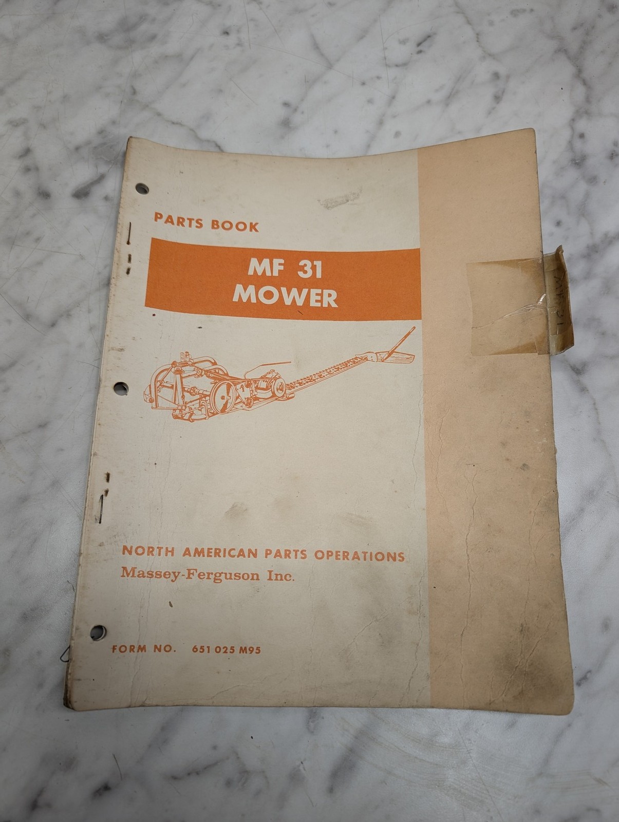 Massey Ferguson Mf 31 Mower Form 651 025 M95 Parts Book Manual List Catalog