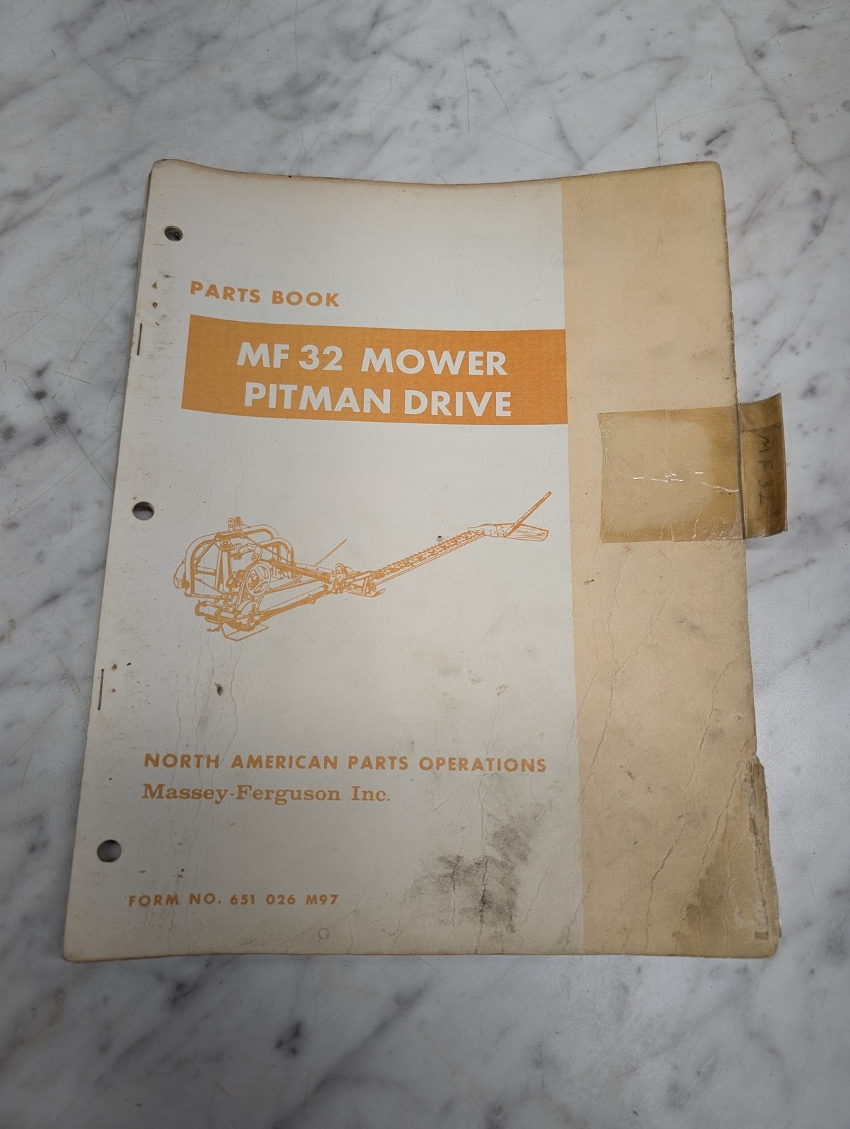 Massey Ferguson Mf 32 Mower Pitman Drive Form No 651 026 M97 Parts Book Manual
