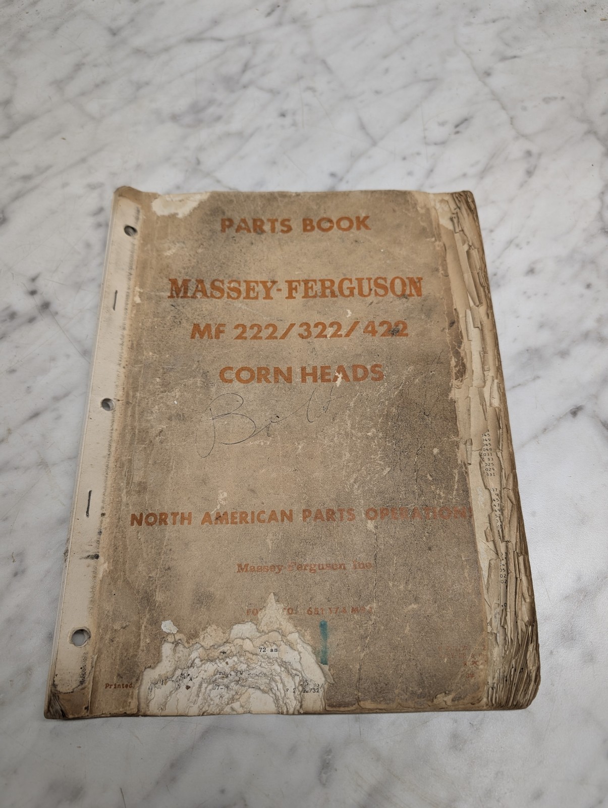 Massey Ferguson Mf 222 322 Corn Heads Parts Book Manual List Catalog