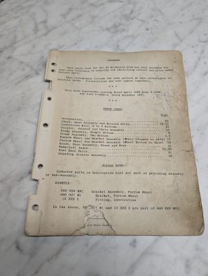 Massey Ferguson Mf Ao Moldboard Plow Parts Book Manual List April