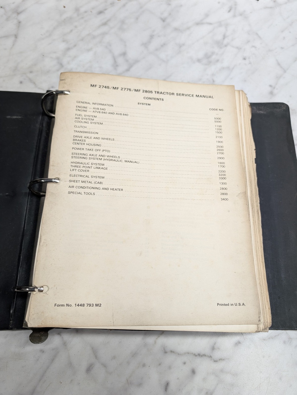 Massey Ferguson Mf 2745 2775 Tractor Service Manual Form 1448 793 M2 Repair Shop