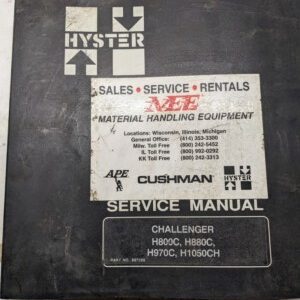 Hyster Fork Lift Service Repair Manual Challenger H800C H880C H9700C H1050Ch